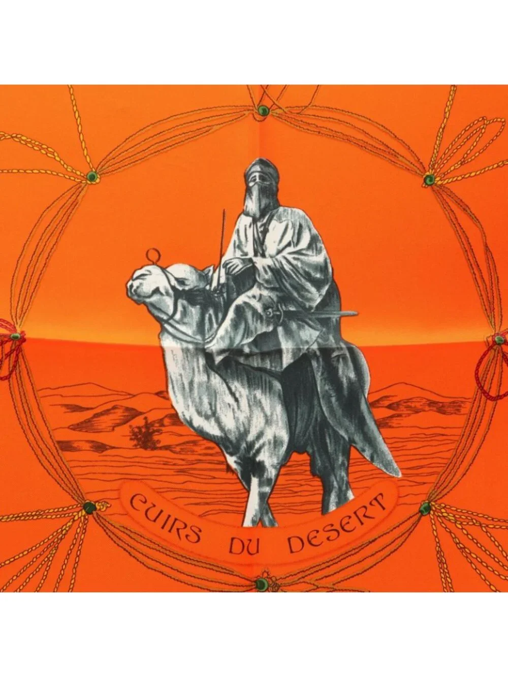 Hermes Scarf Carre 90 Cuirs du Desert Silk